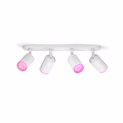 Philips Hue White and Color ambiance Spot quadruple Fugato, Éclairage de plafond intelligent, Blanc, Bluetooth, LED, GU10, 5, ...