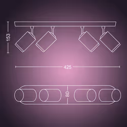 Philips Hue White and Color ambiance Spot quadruple Fugato