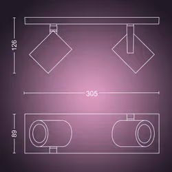 Philips Hue White and Color ambiance Spot double Argenta