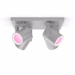 Philips Hue White and Color ambiance Spot quadruple Argenta, Éclairage de plafond intelligent, Aluminium, Bluetooth, LED, GU1 ...