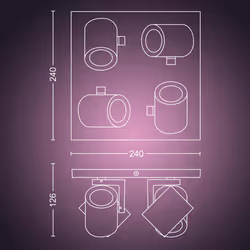 Philips Hue White and Color ambiance Spot quadruple Argenta