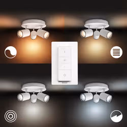 Philips Hue White ambiance Plafonnier à spot salle de bain Adore