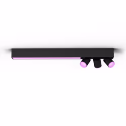 Philips Hue White and Color ambiance Plafonnier Centris 3 spots, Spot d'éclairage intelligent, Bluetooth/Zigbee, Noir, LED, A ...