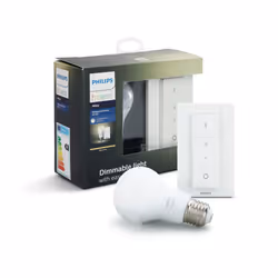 Philips Hue White 1 x E27 bulb Wireless dimming kit E27, Kit d'éclairage intelligent, Blanc, ZigBee, LED, E27, Lumière blanch ...