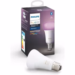 Philips Hue White and Color ambiance Pack de 1 E27, Ampoule intelligente, Bluetooth, Blanc, LED, E27, Multicolore