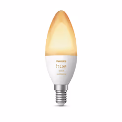 Philips Hue White ambiance Flamme - Ampoule connectée E14, Ampoule intelligente, Bluetooth/Zigbee, Blanc, LED, E14, 2200 K