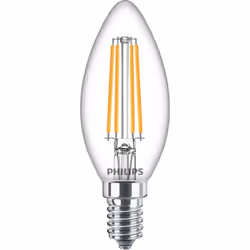 Philips Ampoule flamme et Lustre, 6,5 W, 60 W, E14, 806 lm, 15000 h, Blanc chaud