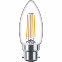 Philips Flamme et lustre, 4,3 W, 40 W, B22, 470 lm, 15000 h, Blanc chaud