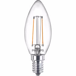 Philips Flamme et lustre, 2 W, 25 W, E14, 250 lm, 15000 h, Blanc chaud