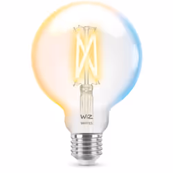 WiZ Globe filament transparent 6,7 W (éq. 60 W) G95 E27, Ampoule intelligente, Wi-Fi, Transparent, E27, Multicolore, 2700 K