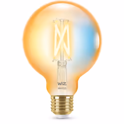 WiZ Ampoule ambre à filament 50W G95 E27, Ampoule intelligente, Wi-Fi, Or, E27, Multicolore, 2000 K