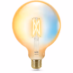 WiZ Ampoule ambre à filament 50W G125 E27, Ampoule intelligente, Wi-Fi, Or, E27, Multicolore, 2000 K