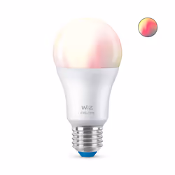 WiZ Ampoule 8 W (éq. 60 W) A60 E27, Ampoule intelligente, Wi-Fi/Bluetooth, Blanc, E27, Multicolore, 2200 K