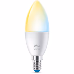 WiZ Ampoule flamme 40W C37 E14, Ampoule intelligente, Wi-Fi, Blanc, E14, Blanc, 2700 K