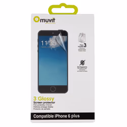 Muvit MUSCP0644, Apple, iPhone 6/6s Plus, Résistant aux rayures, 3 pièce(s)