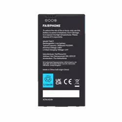 Fairphone F4BATT-1ZW-WW1 pièce de rechange de téléphones mobiles Batterie Noir