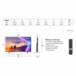 Philips 8500 series 85PUS850012 85" 4K Ultra HD Smart TV Noir - Vue supplémentaire 4