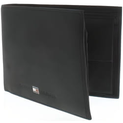 Portefeuille - Tommy Hilfiger - Johnson - Cuir gras - Noir - 3 volets flap