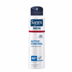 Sanex Dermo Men Active Control 48h Anti-transpirant Spray 200ml, Hommes, Anti-transpirant, Déodorant spray, Spray, 200 ml, 48 ...