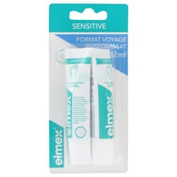 Elmex Sensitive Dentifrice Format Voyage Lot de 2 x 12 ml