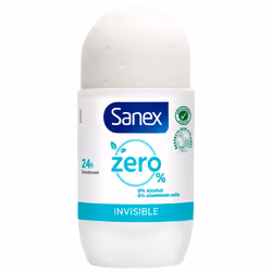 Sanex Zero% Invisible 24h Déodorant Bille 50 ml, Femmes, Déodorant, Déodorant roll-on, Boîte, 50 ml, 24 h
