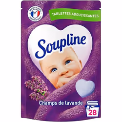 SOUPLINE - Tablettes Adoucissantes Cœurs Champs de Lavande 28 Lavages