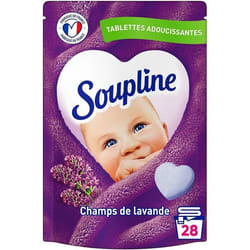SOUPLINE - Tablettes Adoucissantes Cœurs Champs de Lavande 28 Lavages