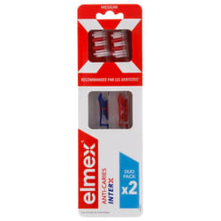 Elmex Anti-Caries InterX Brosse à Dents Medium Duo Pack - Couleur : Orange - Bleu