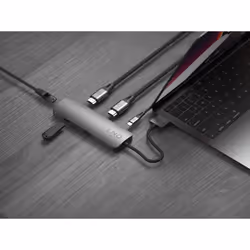 LINQ byELEMENTS LQ48011 station d'accueil 2 x USB 3.2 Gen 2 (3.1 Gen 2) Type-C Noir, Gris - Vue supplémentaire 12
