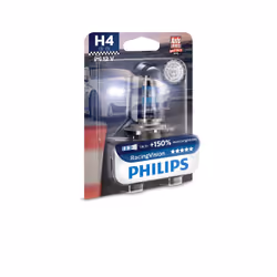 Philips Lampe pour éclairage avant, type de lampe : H4, lot de 1, 55 W, 12 V, H4, Halogène, 1 pièce(s)
