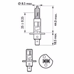Ampoule halogène PHILIPS H1 WhiteVision Ultra 12V/55W, 2 pièce