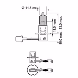 Ampoule halogène PHILIPS H3 WhiteVision Ultra 12V, 55W, 1 pièce