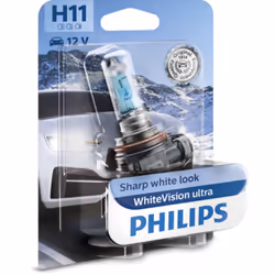 Ampoule halogène PHILIPS H11 WhiteVision Ultra 12V, 55W, 1 pièce