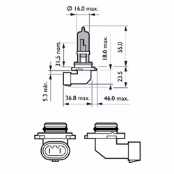 Ampoule halogène PHILIPS HB3 WhiteVision Ultra 12V, 60W, 1 pièce - Vue supplémentaire 4