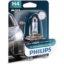 Ampoule halogène PHILIPS H4 X-tremeVision Pro150 12V, 60/55W, 1 pièce