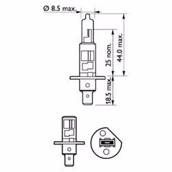 Ampoule halogène PHILIPS H1 X-tremeVision Pro150 12V/55W, 2 pièce