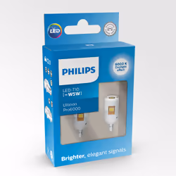 Philips Ultinon Pro6000 SI 11961CU60X2 Lampe de signalisation automobile, 12 V, W5W, LED, 6000 K, 2 pièce(s)
