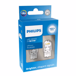Philips Ultinon Pro6000 SI 11065CU60X2 Lampe de signalisation automobile, 12 V, W21W, LED, 6000 K, 2 pièce(s)
