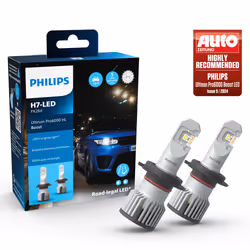Philips Ultinon Pro6000 Boost 11972U60BX2 Lampe pour éclairage avant automobile, 15 W, 12 V, H7, LED, 5800 K, 2 pièce(s)