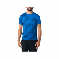 ASICS Lite Show SS Top, Tee-shirt, Adulte, Mâle, Bleu, Marine, S, Motif