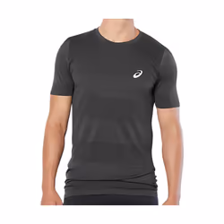 Maillot de sport Homme ASICS Seamless - Gris foncé - Manches courtes - Multisport