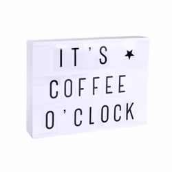 Boite lumineuse LED - A Little Lovely Company - A4 - H21cm - 85 lettres et symboles - Blanc