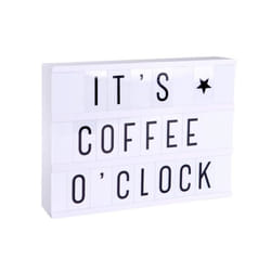 Boite lumineuse LED - A Little Lovely Company - A4 - H21cm - 85 lettres et symboles - Blanc