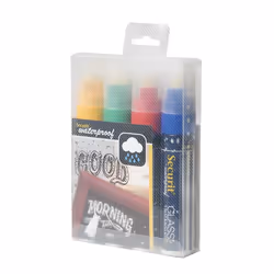 Securit SMA820-V4 marqueur à craie liquie Bloc Bleu, Vert, Rouge, Jaune 4 pièce(s)