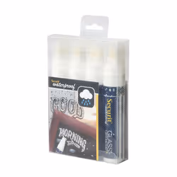 Securit SMA820-V4-WT marqueur à craie liquie Bloc Blanc 4 pièce(s)