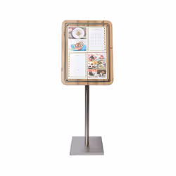 Securit MCS-4A4-OAK, Stand d'information, A4, Béton, Plastique, Acier inoxydable, Acier inoxydable, 630 mm, 90 mm