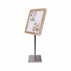Securit MCS-4A4-OAK Stand d'information A4 Béton, Plastique, Acier inoxydable Acier inoxydable