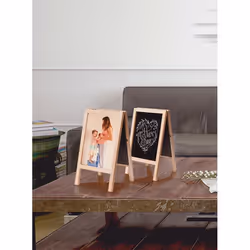 Securit SBS-B-MNI tableau à craie et accessoires Noir Mélamine, Résine, Bois