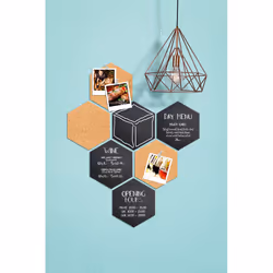 Securit FB-CB-HEX tableau d'affichage & accessoires Tableau d'affichage fixe Noir, Marron Liège, Métal - Vue supplémentaire 7