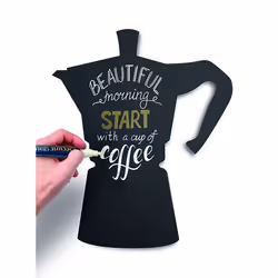 Securit FB-MOKA tableau à craie et accessoires Noir Mélamine, Résine, Velcro